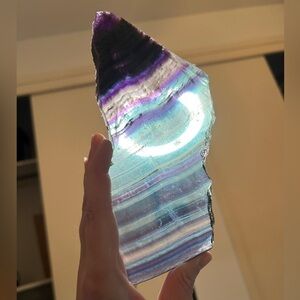 RAINBOW FLUORITE CRYSTAL SLAB
